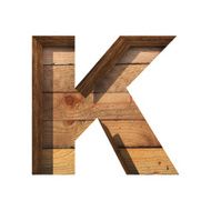 Vector wooden cutted figure k Paste to any background