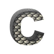 Vector silver cutted figure c Paste to any background