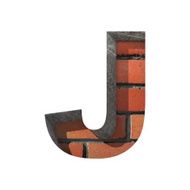 Vector brick cutted figure j Paste to any background