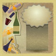 Vintage card with a bottle N2