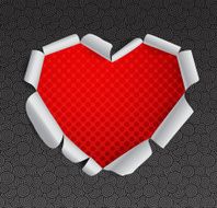 Valentine`s heart of torn paper