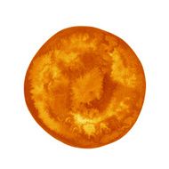 Watercolor orange round spot