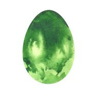 Watercolor green Easter egg N3