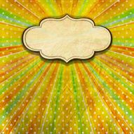 Vintage Sunbeams Background with Label N4