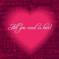 Valentines day greeting card with red heart and wishes text N3
