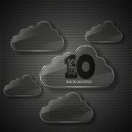 Vector glass computer clouds background Eps10 illustration