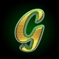 vector golden and green letter g N3