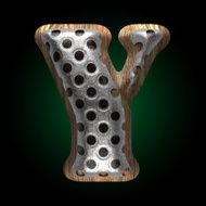 vector metal and wood figure y N2