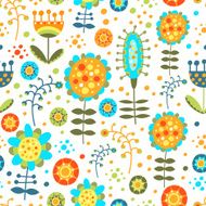 Seamless bright floral pattern on a white background