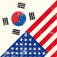 USA and south Korean grunge Flag