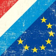 Luxembourg and european grunge Flag N2