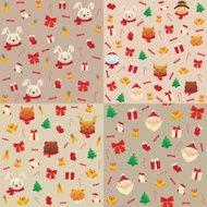 Set Christmas and New years patterns