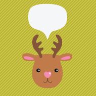 Christmas deer with speech bubble