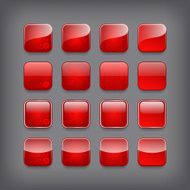Set of blank red buttons N2