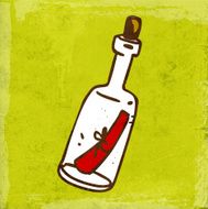 Message in a Bottle on Grunge Background N2