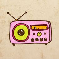 Vintage Radio on Grunge Background N2