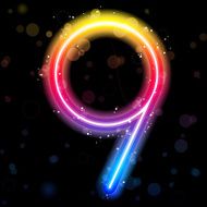 Number Rainbow Lights Glitter with Sparkles N2