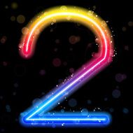 Number Rainbow Lights Glitter with Sparkles N3