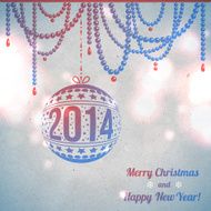 Merry Christmas and New Year 2014 Greeting Card