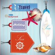 Set of Badges Labels Tags with shells