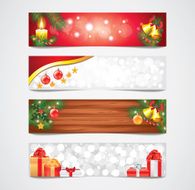Christmas holidays vector banners set