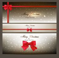 Greeting cards with red bow N2