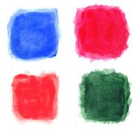 Watercolor squares isolated