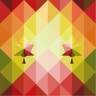 Colorful red and green polygon abstract background vector