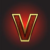 vector golden figure with red wood N145