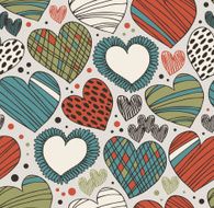 Seamless ornate pattern with hearts N2