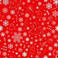 Seamless pattern with snowflakes and Christmas symbols N12