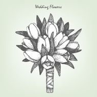 Wedding bouquet with tulip flowers