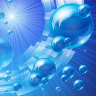 Blue bubbles background vector image