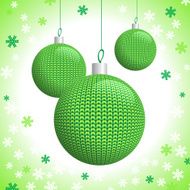 Three Green Knitted Christmas Balls