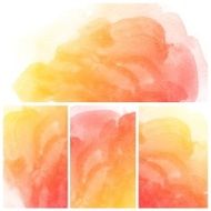 Set of Colorful water color painting background N538