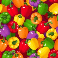 Vector seamless background with colorful bell peppers N2