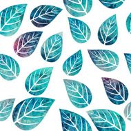 Watercolor seamless pattern on leaves theme N5