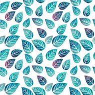Watercolor seamless pattern on leaves theme N6