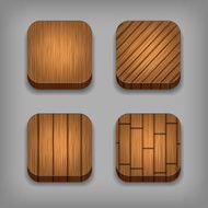 Set of wood textured buttons