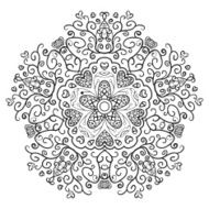 Vintage antique ornament background Black and white colors N2