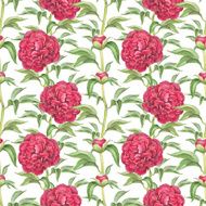 Seamless pattern with peony flowers