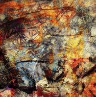 Abstract Watercolor nature painting N1294
