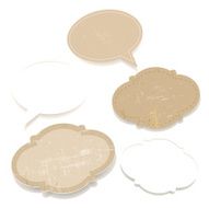 Vector grunge old paper speech bubbles