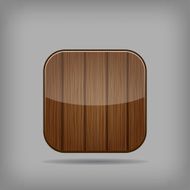 Vector glossy wooden app button N2