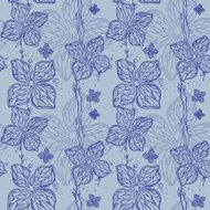 Floral seamless pattern Hydrangea in a water N2