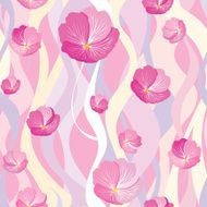 Pink flower wavy seamless wallpaper
