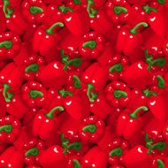 Vector seamless background with red bell peppers