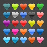Heart sign glossy icon web button shadow texture noise effect
