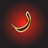Vector golden Arabic figure N6