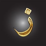 Vector golden Arabic figure N9